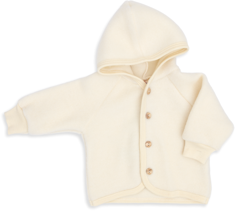 Engel Natur | Wolfleece jasje met capuchon | Natural