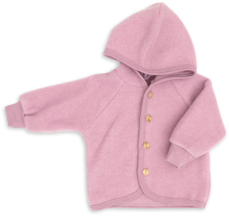 Engel Natur | Wolfleece jasje met capuchon | Rosewood Melange