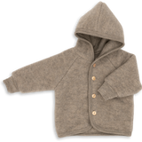 Engel Natur | Wolfleece jasje met capuchon | Walnut Melange