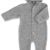 Engel Natur | Wolfleece overall met capuchon | Light Grey Melange