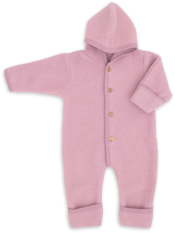 Engel Natur | Wolfleece overall met capuchon | Rosewood Melange