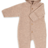 Engel Natur | Wolfleece overall met capuchon | Sand Melange