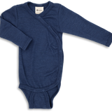 Engel | Wikkelromper van wol en zijde | Navy blue