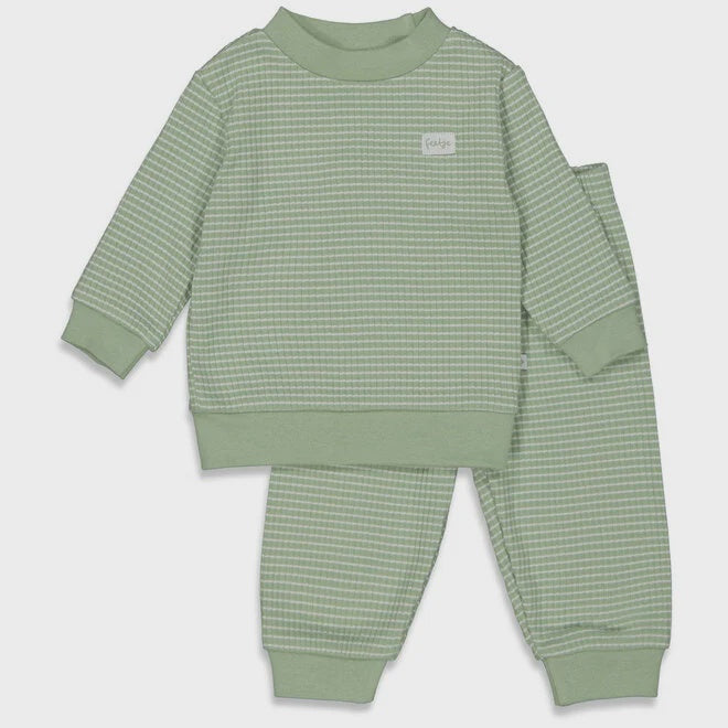 Feetje | Wafelpyjama kind | groen melange