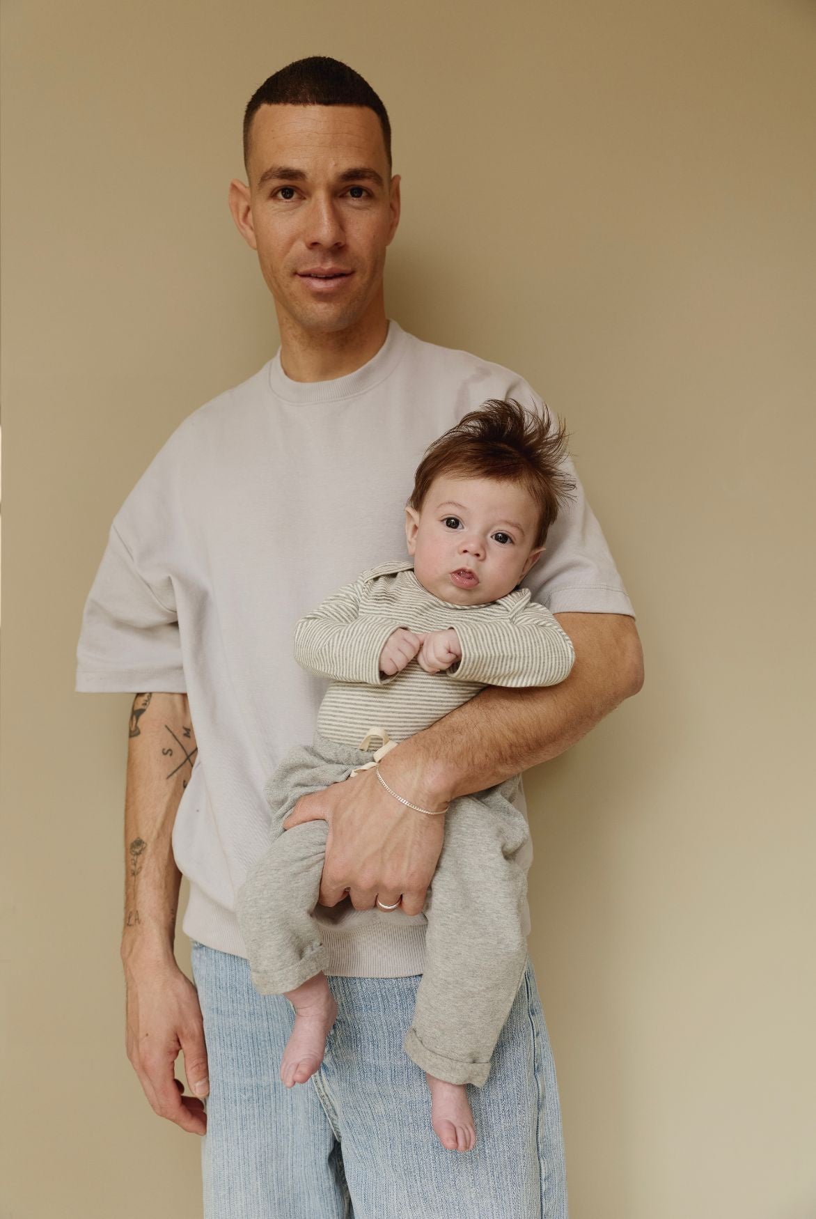 Gray Label | Baby L/S Onesie GOTS | gray melange - cream