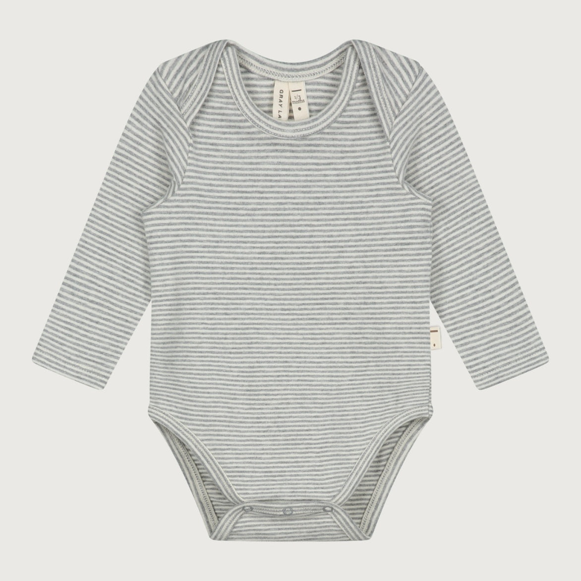 Gray Label | Baby L/S Onesie GOTS | gray melange - cream