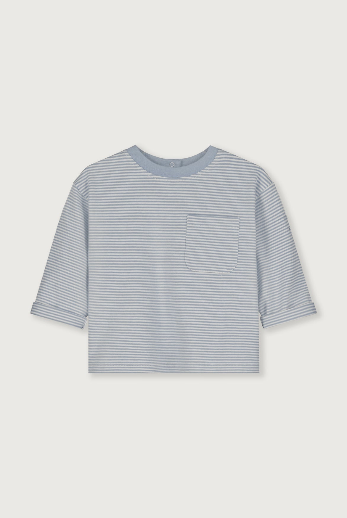 Gray Label | Baby L/S Pocket tee GOTS | stone gray - cream