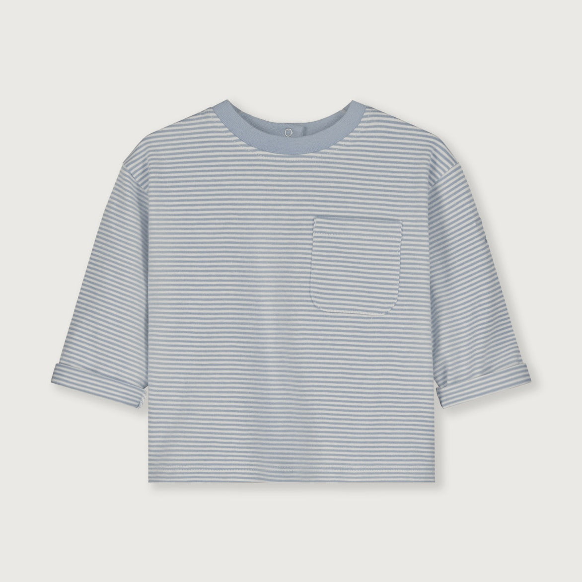 Gray Label | Baby L/S Pocket tee GOTS | stone gray - cream