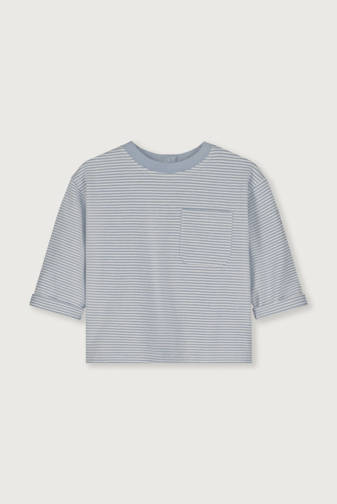 Gray Label | Baby L/S Pocket tee GOTS | stone gray - cream