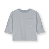 Gray Label | Baby L/S Pocket tee GOTS | stone gray - cream
