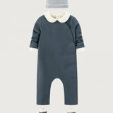 Gray Label | Baby suit with snaps GOTS Blue Gray