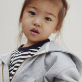 Gray Label | Hooded cardigan w/Zip GOTS grey melange