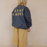 Gray Label | Logo dropped shoulder sweater GOTS - Blue gray bright cookie
