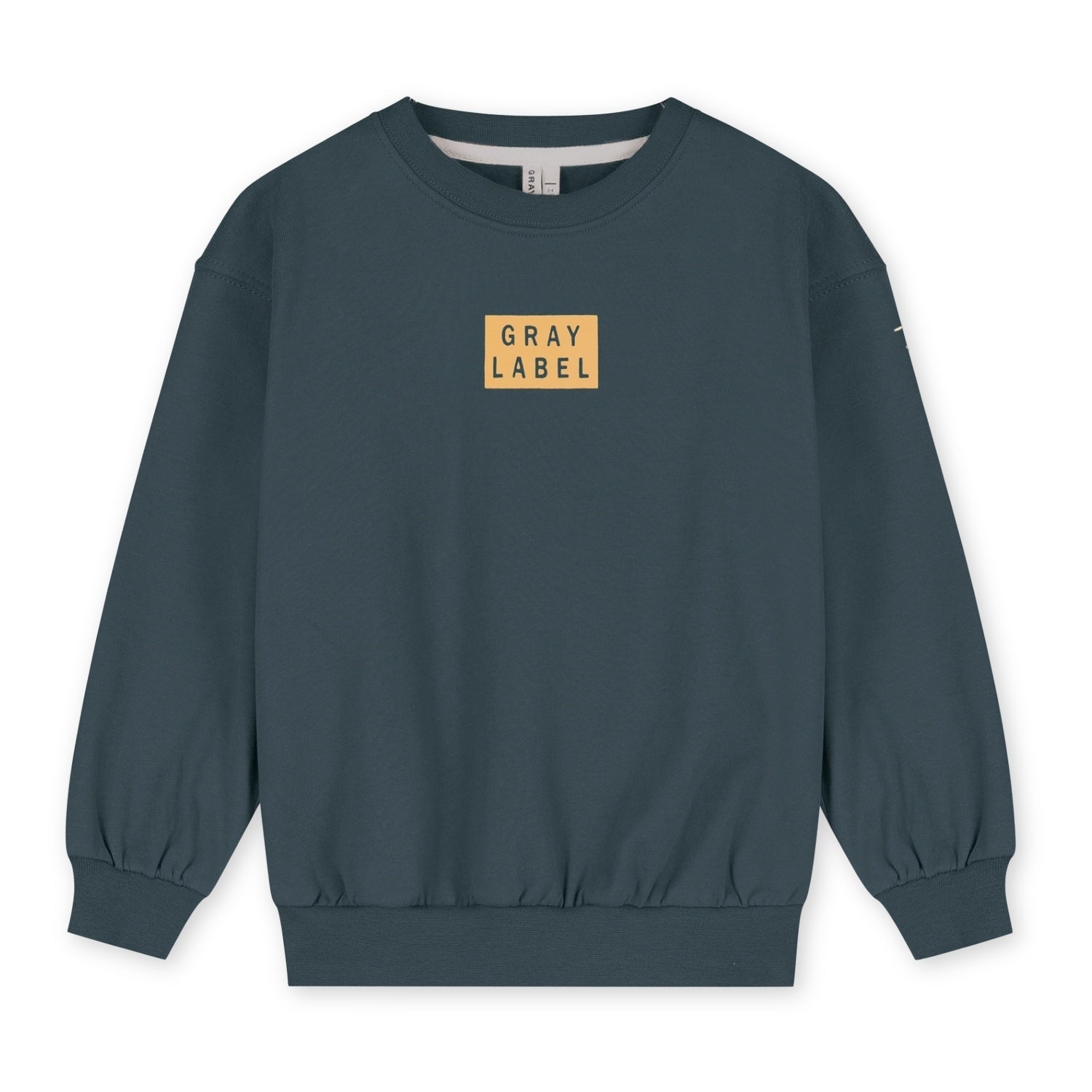 Gray Label | Logo dropped shoulder sweater GOTS - Blue gray bright cookie