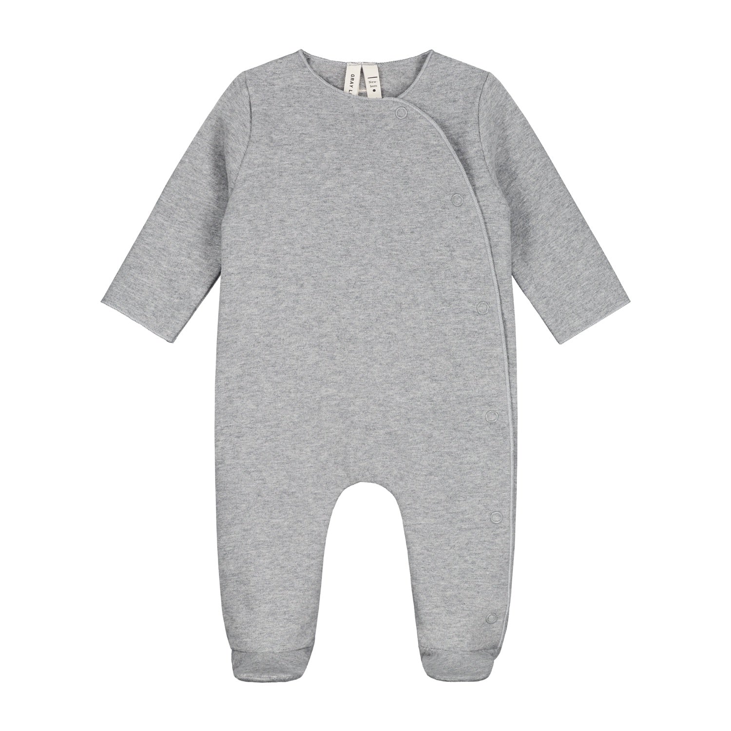 Gray Label | Newborn suit snaps GOTS grey melange