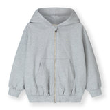 Gray Label | Hooded cardigan w/Zip GOTS grey melange