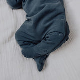 Gray label | Newborn suit snap GOTS - blue grey