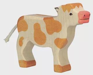 Holztiger | Houten kalf bruin 11cm