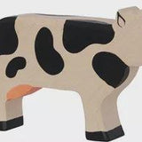 Holztiger |Houten koe staand zwart 16cm