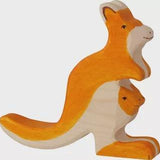 Holztiger | Kangoeroe met jongen 15cm