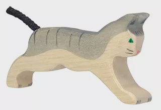 Holztiger | kat rennend 11cm