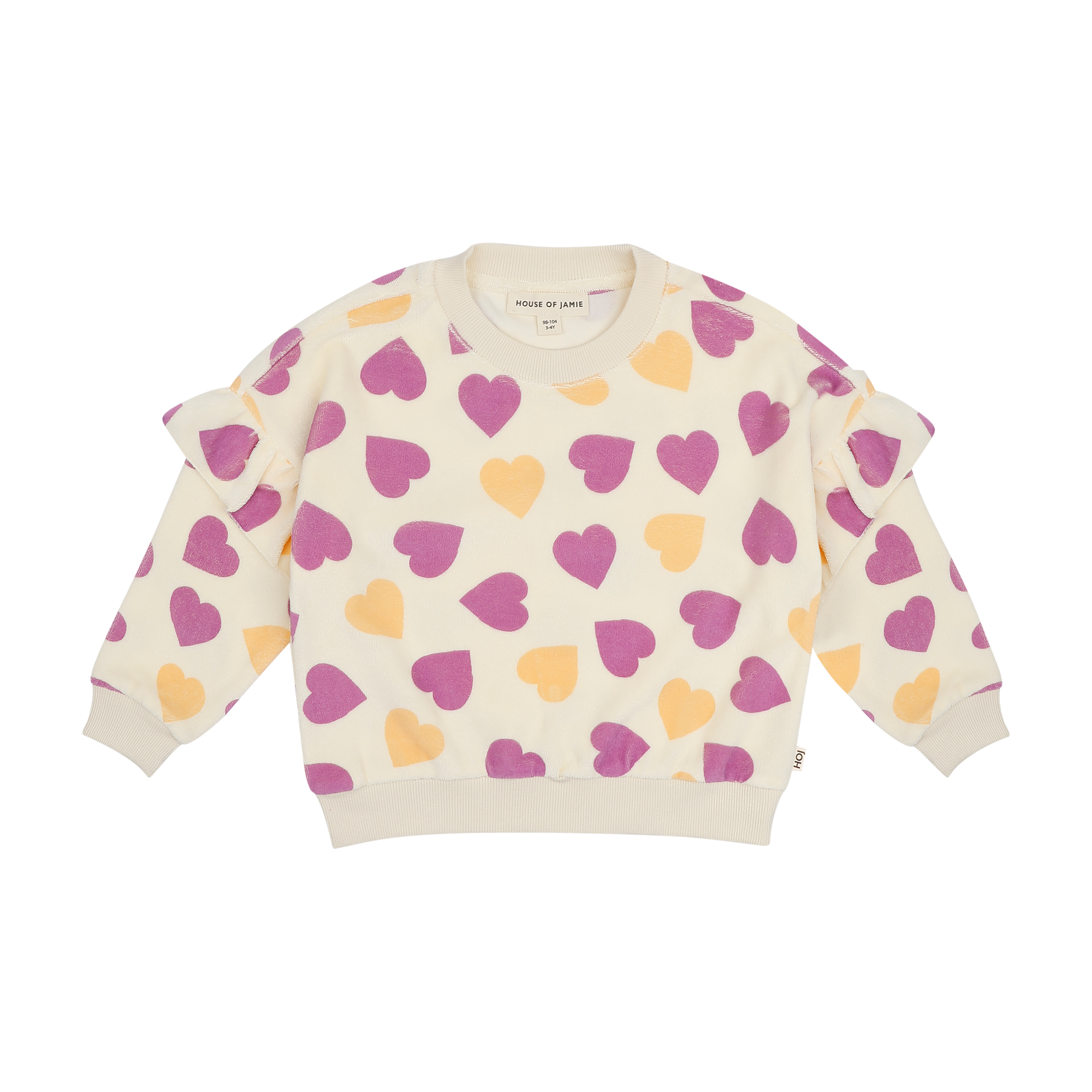 House of Jamie Frill sweatshirt happy hearts