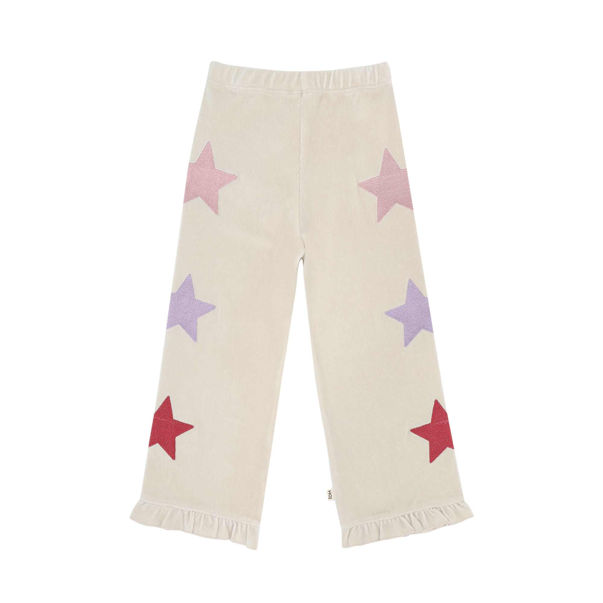 House of Jamie | Stars classic ruffled pants | Sandshell (rib velvet)