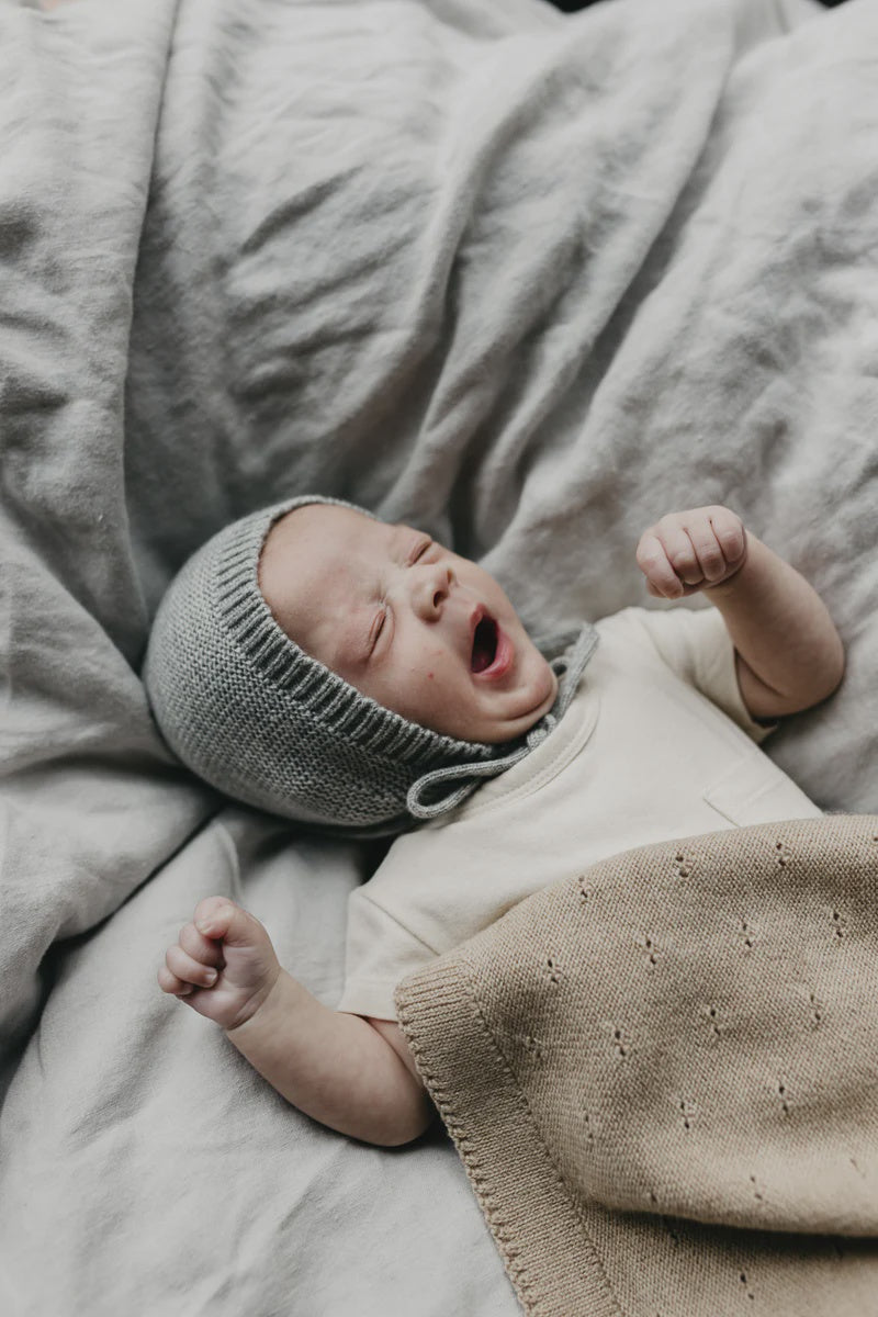 Hvid | Bonnet Dolly S (0-3m) | Grey Melange