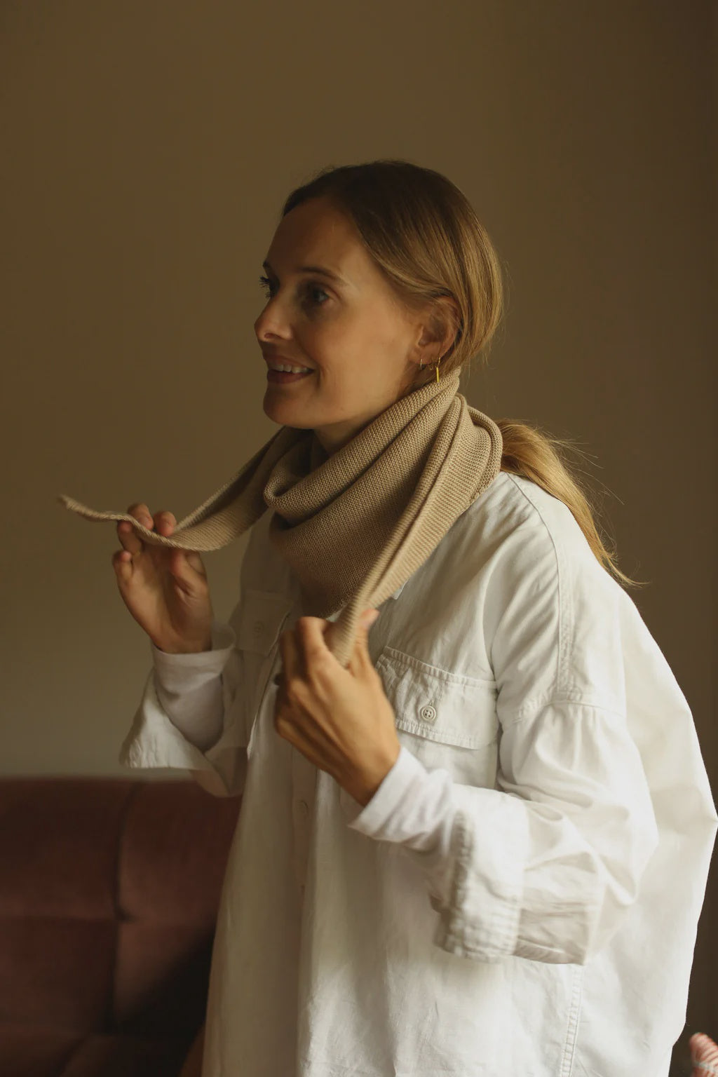 Hvid | Scarf Josephina | Sand