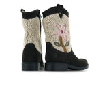 Shoesme | Donkerbruine laarzen met bloem