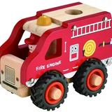 Houten brandweerauto 3+