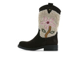Shoesme | Donkerbruine laarzen met bloem