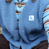 Ella and Rapha | little sleeveless teddy Vest bright blue | Blue
