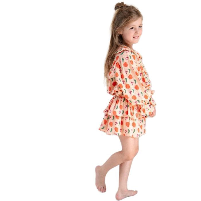 Jenest | Elle skirt bird aop | Peach orange