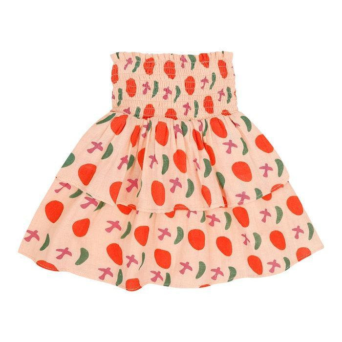 Jenest | Elle skirt bird aop | Peach orange