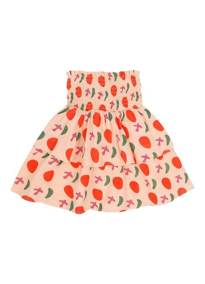 Jenest | Elle skirt bird aop | Peach orange