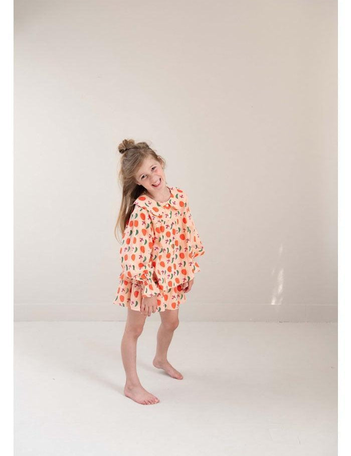 Jenest | Emmy blouse bird aop | Peach orange