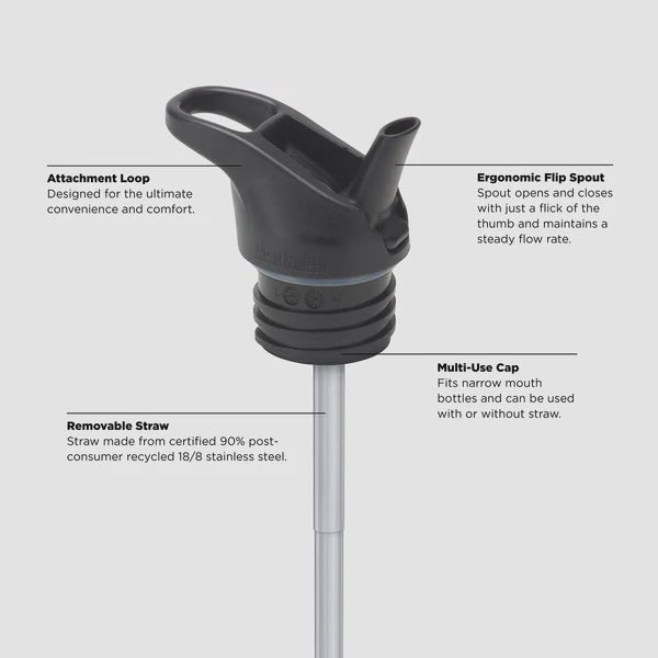 Klean Kanteen Kinder isolatiefles classic narrow 355ml/12oz met flip/sportdop