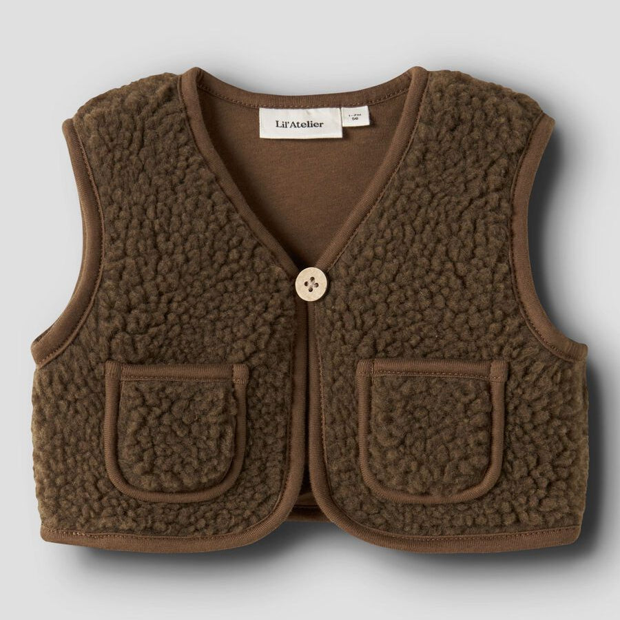 Lil'Atelier | Jono Sherpa vest | Teak