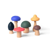 Little L | Mushroom set silliconen and wood | Multi color