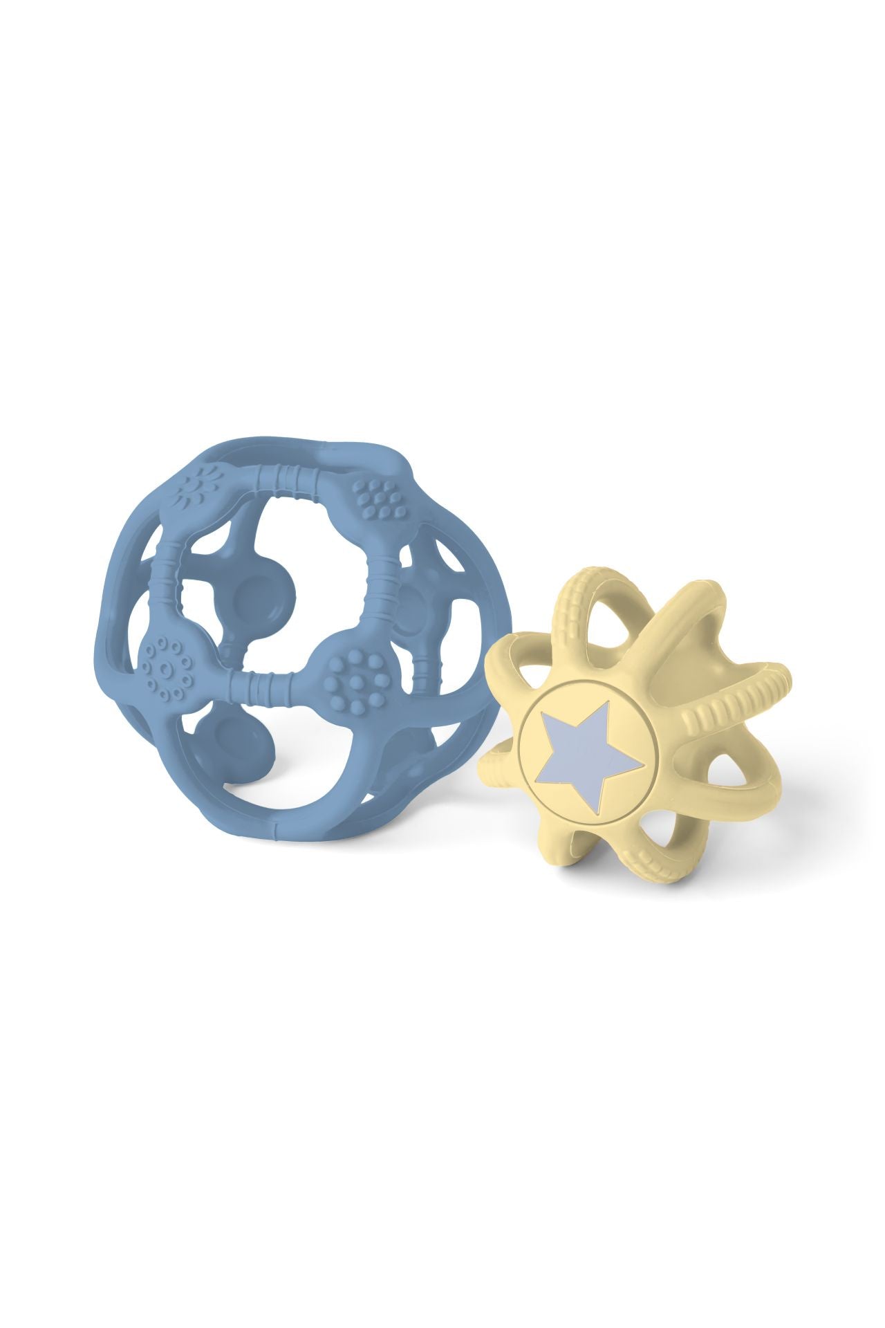 Little L | Set van 2 sensorische ballen | Blauw & Geel