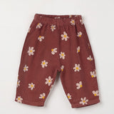 Lötiekids | Daisies baby corduroy broek | Washed Brown