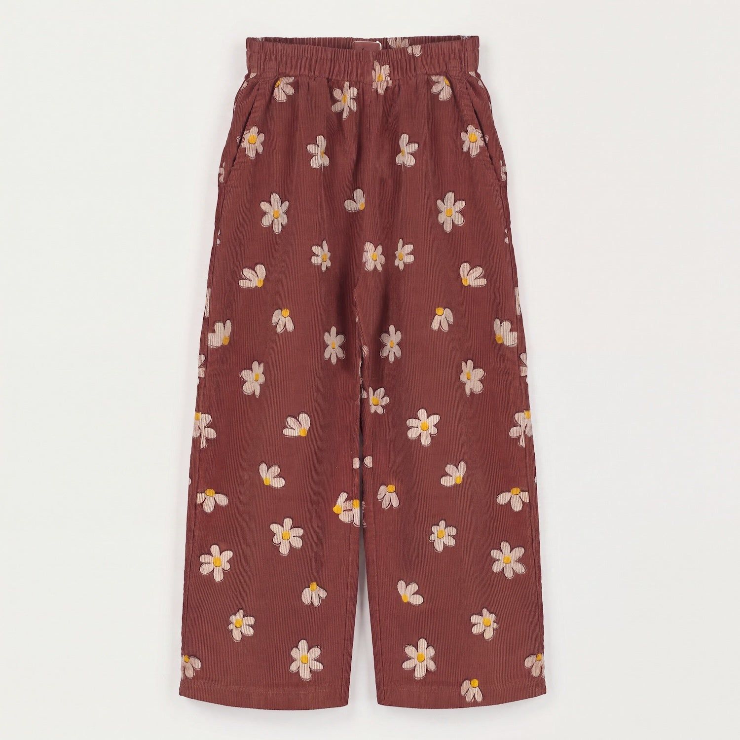 Lötiekids | Daisies mini corduroy broek | Washed Brown
