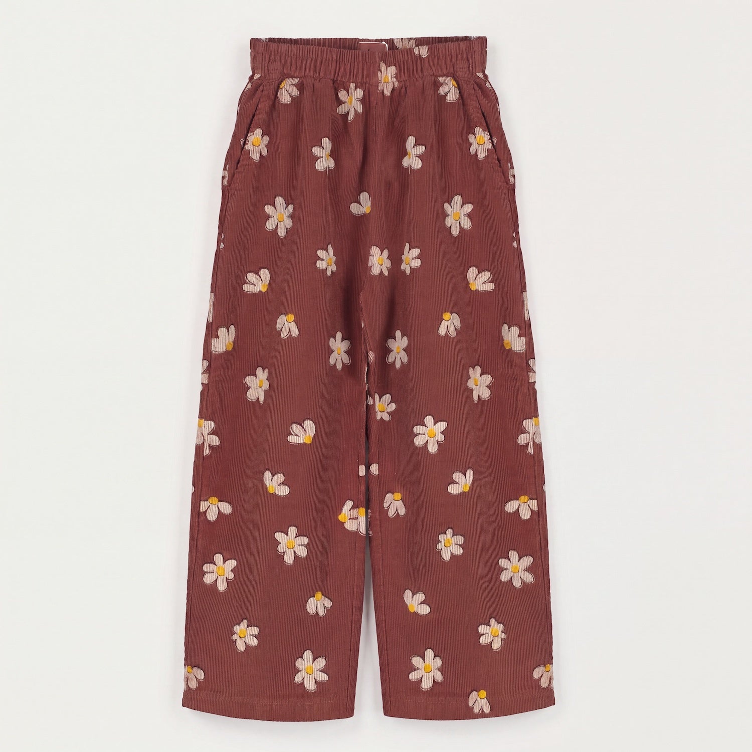 Lötiekids | Daisies mini corduroy broek | Washed Brown