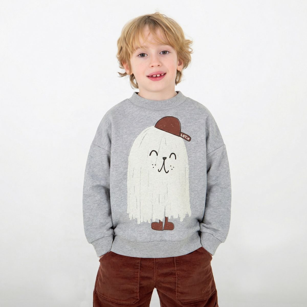 Lötiekids | Good Monster sweater | Medium Grey Melange