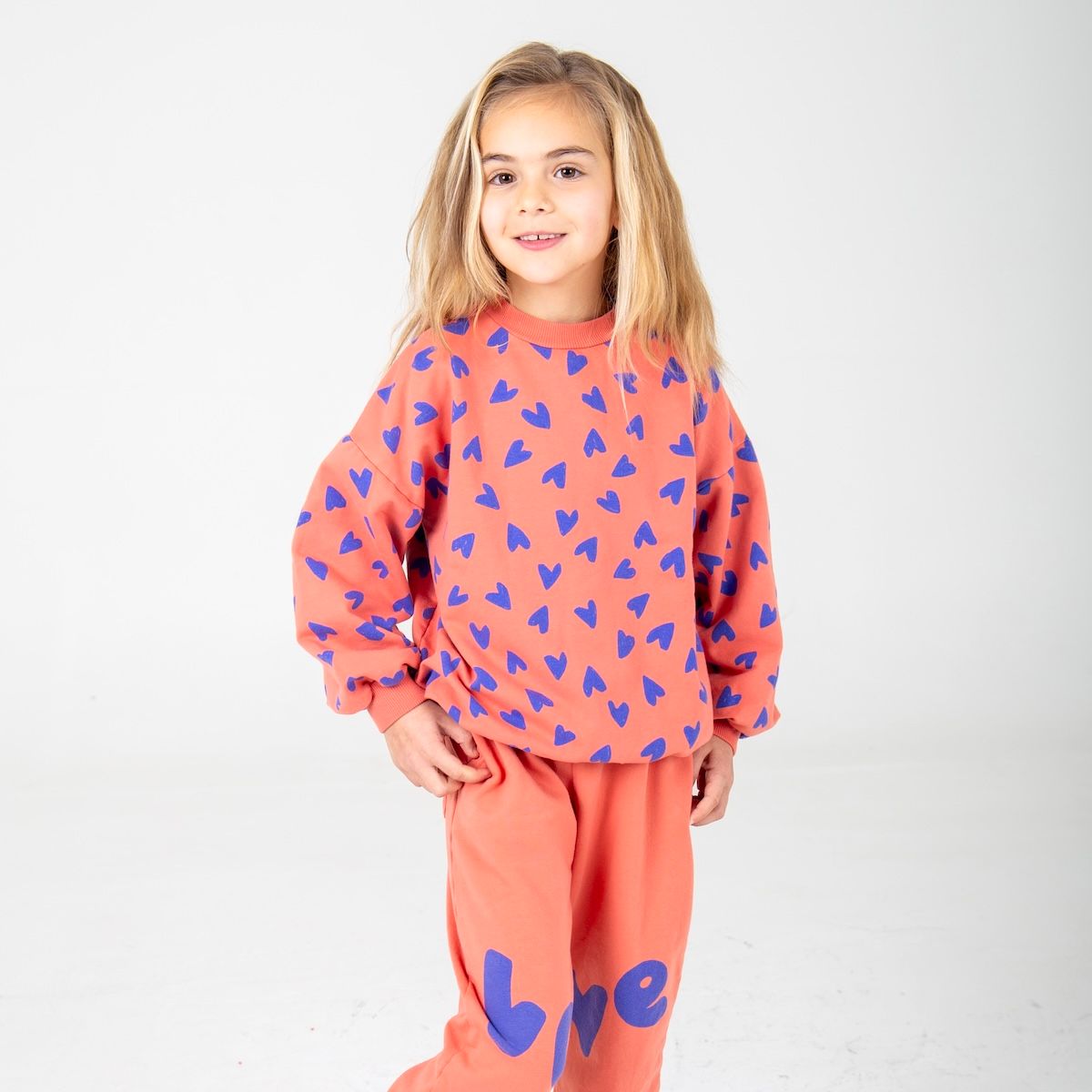 Lötiekids | Hearts sweater | Coral