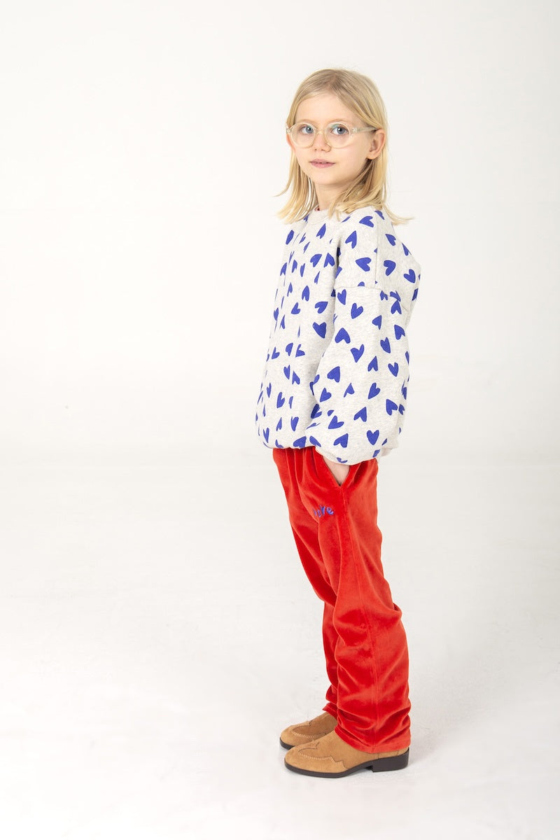 Lötiekids | Hearts sweater | Light Grey Melange