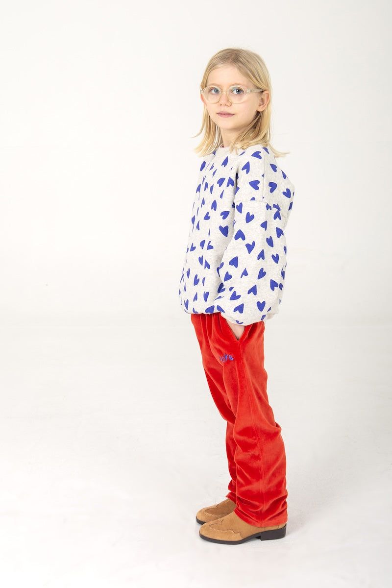 Lötiekids | Hearts sweater | Light Grey Melange