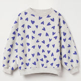 Lötiekids | Hearts sweater | Light Grey Melange