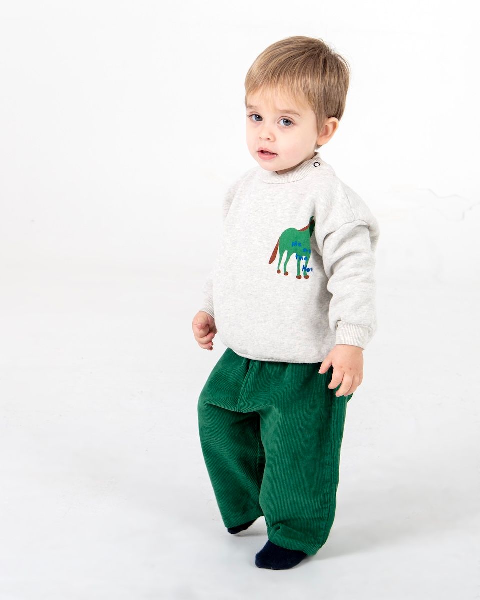 Lötiekids | Me and the Horse baby sweater | Light Grey Melange